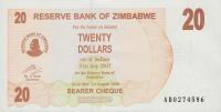 Gallery image for Zimbabwe p40: 20 Dollars