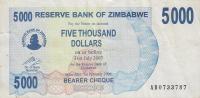 Gallery image for Zimbabwe p45: 5000 Dollars