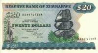 p4b from Zimbabwe: 20 Dollars from 1982