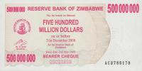 Gallery image for Zimbabwe p60: 500000000 Dollars
