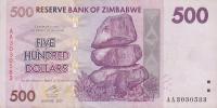 Gallery image for Zimbabwe p70a: 500 Dollars