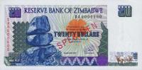 p7s from Zimbabwe: 20 Dollars from 1997