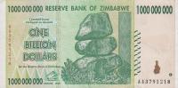 Gallery image for Zimbabwe p83: 1000000000 Dollars