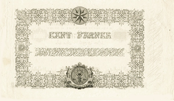 Back of Algeria p10: 100 Francs from 1861