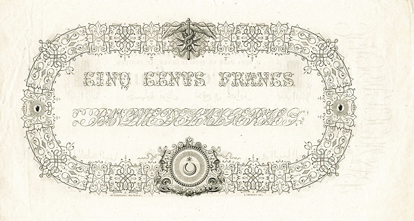 Back of Algeria p11a: 500 Francs from 1861
