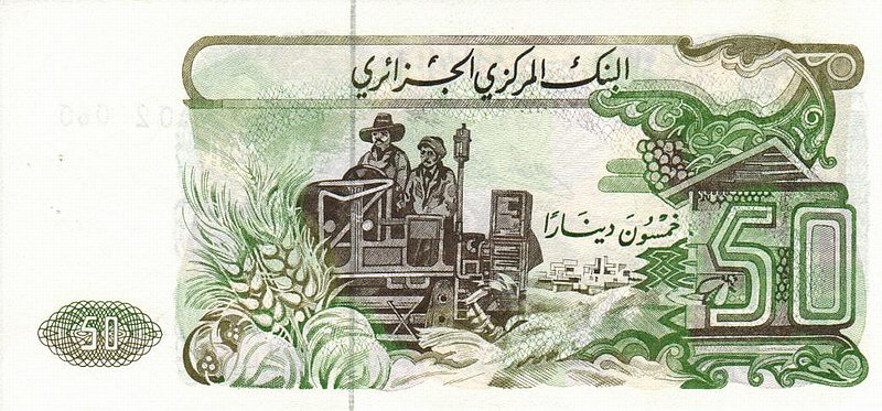 Back of Algeria p130a: 50 Dinars from 1977