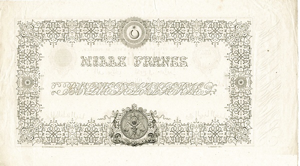 Back of Algeria p6: 1000 Francs from 1870