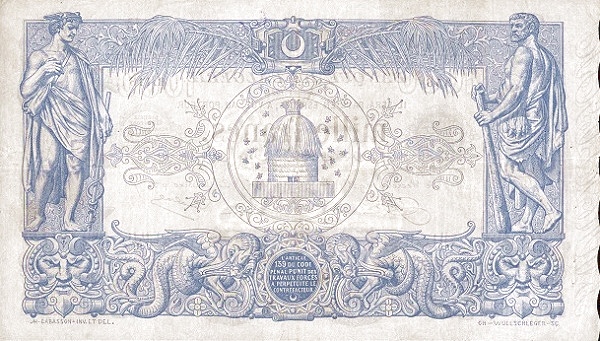 Back of Algeria p76a: 1000 Francs from 1903