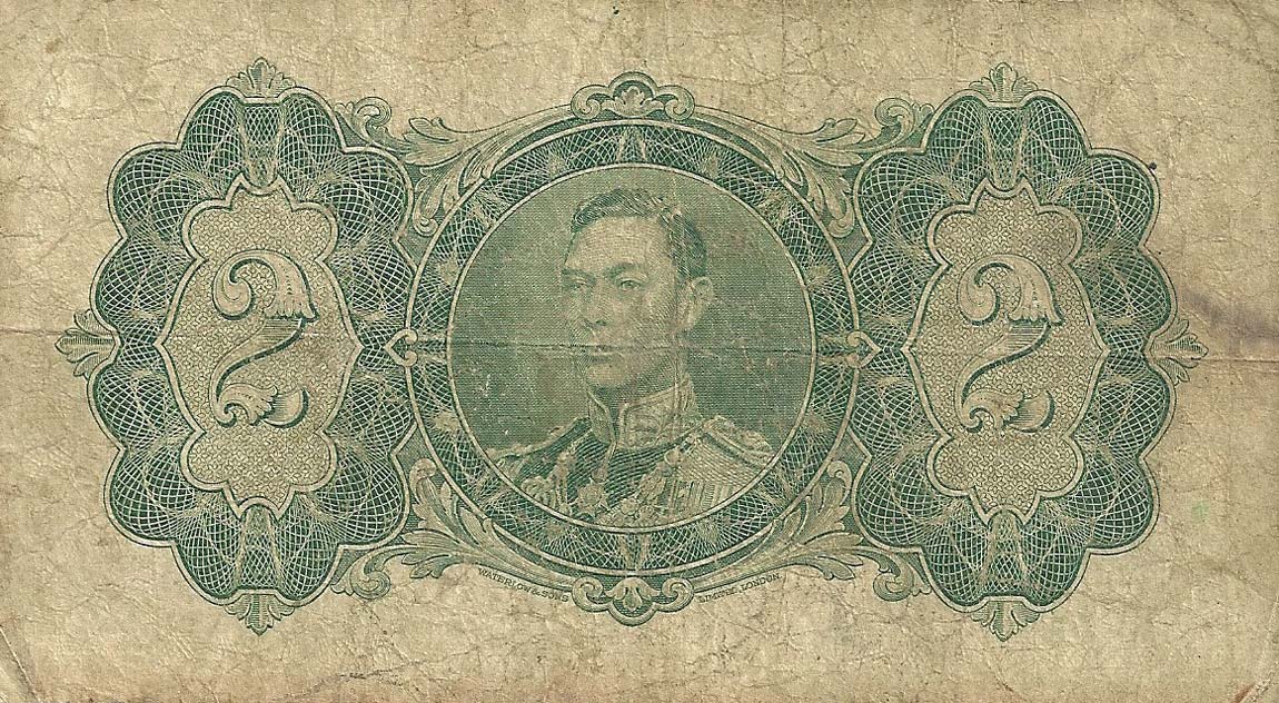 Back of British Guiana p13b: 2 Dollars from 1938