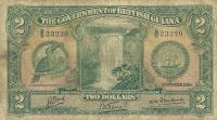 p13b from British Guiana: 2 Dollars from 1938