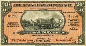 Gallery image for British Guiana pS142a: 20 Dollars