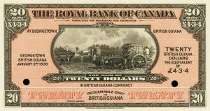 Gallery image for British Guiana pS142p: 20 Dollars