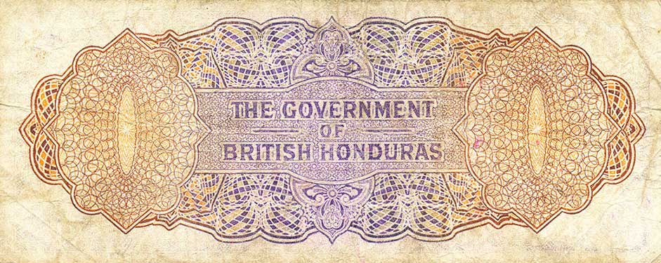 Back of British Honduras p25a: 2 Dollars from 1947