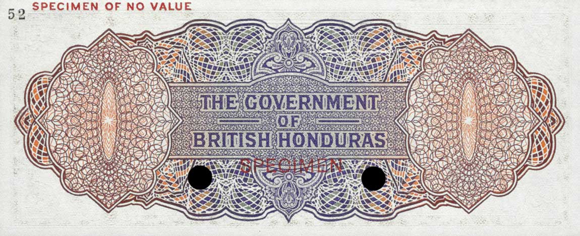 Back of British Honduras p29ct: 2 Dollars from 1953