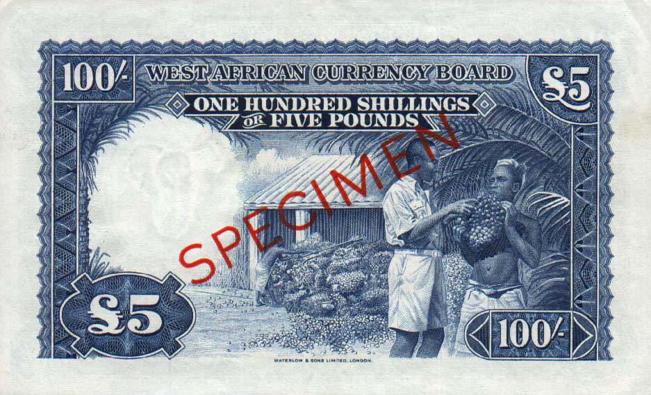 Back of British West Africa p11s: 100 Shillings from 1953