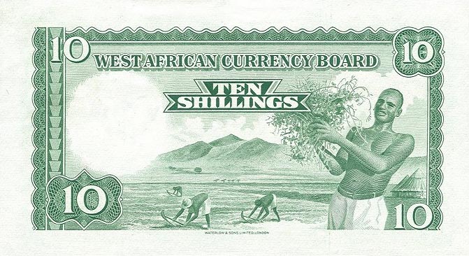 Back of British West Africa p9a: 10 Shillings from 1953