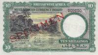 p9s from British West Africa: 10 Shillings from 1953