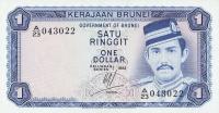 p6b from Brunei: 1 Ringgit from 1980