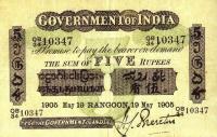 Gallery image for Burma pA1b: 5 Rupees