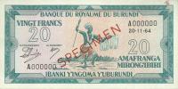 Gallery image for Burundi p10s: 20 Francs