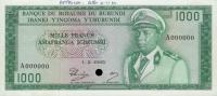 p19s from Burundi: 1000 Francs from 1966