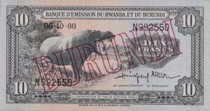 p2 from Burundi: 10 Francs from 1964
