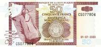 p36d from Burundi: 50 Francs from 2003