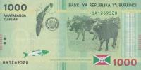 p51a from Burundi: 1000 Francs from 2015
