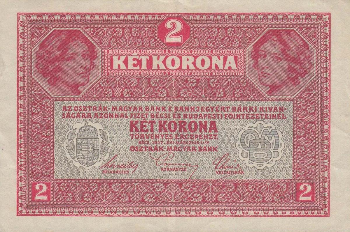 Back of Fiume pS104b: 2 Krone from 1919