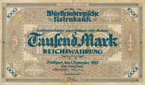 pS981 from German States: 1000 Mark from 1922