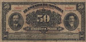 pS1075r from Mexico, Revolutionary: 50 Pesos from 1915