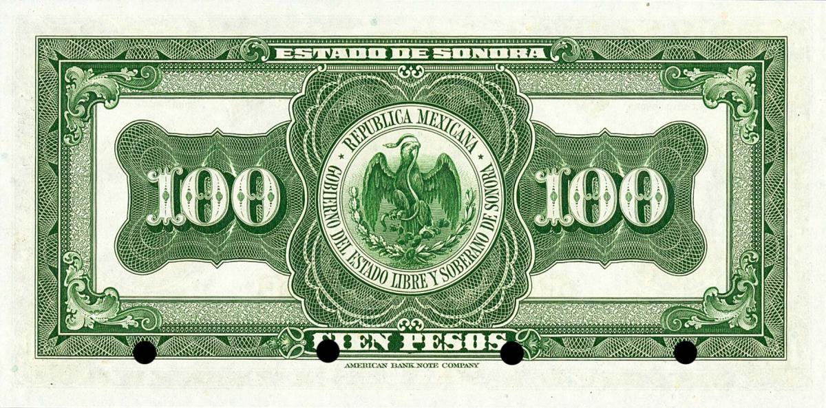 Back of Mexico, Revolutionary pS1076s: 100 Pesos from 1915