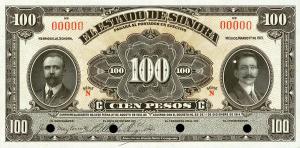 pS1076s from Mexico, Revolutionary: 100 Pesos from 1915