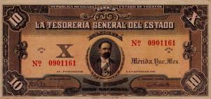 pS1138 from Mexico, Revolutionary: 10 Pesos from 1916