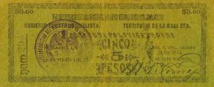 Gallery image for Mexico, Revolutionary pS510a: 5 Pesos