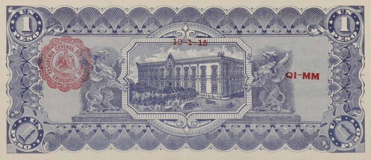Back of Mexico, Revolutionary pS530e: 1 Peso from 1915