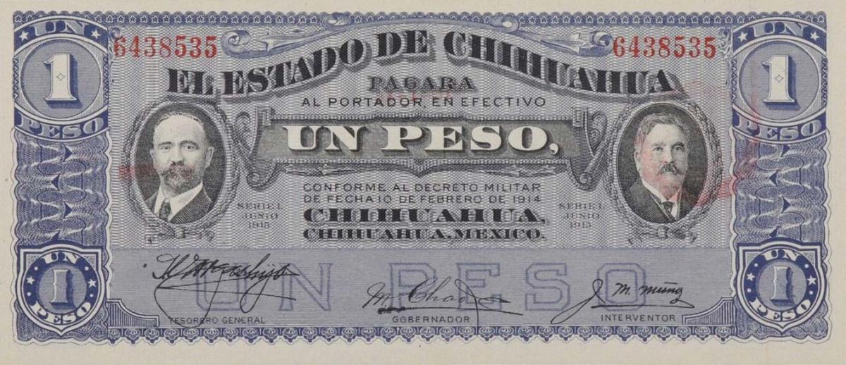 Front of Mexico, Revolutionary pS530e: 1 Peso from 1915