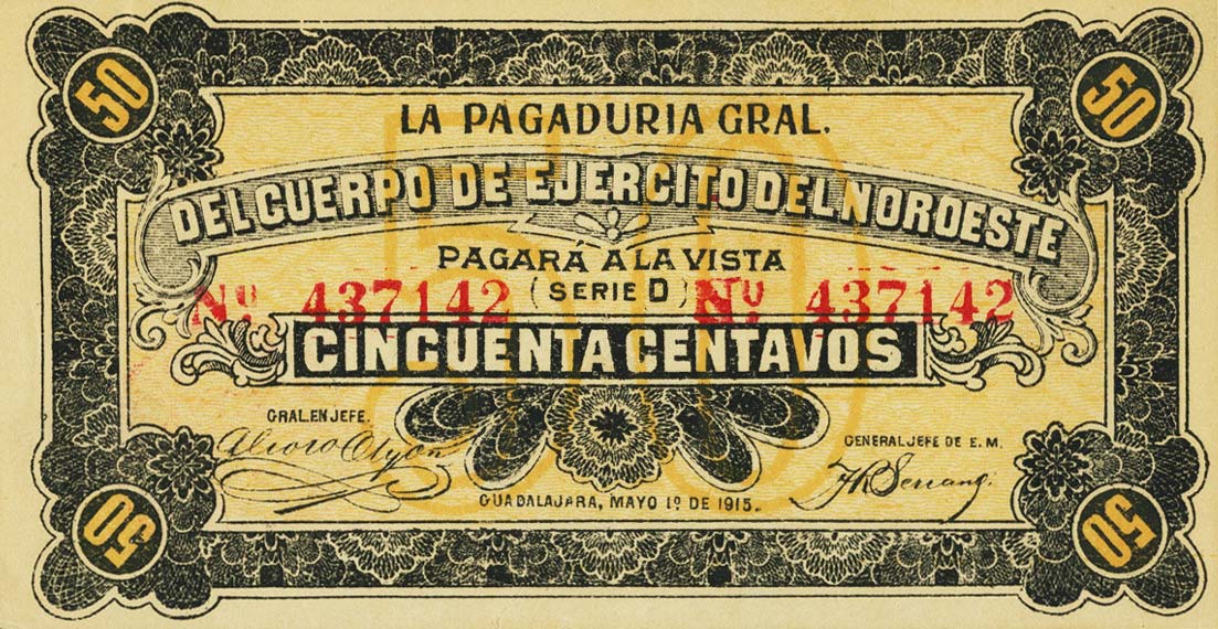 Front of Mexico, Revolutionary pS868: 50 Centavos from 1915