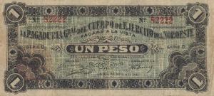 pS869 from Mexico, Revolutionary: 1 Peso from 1915