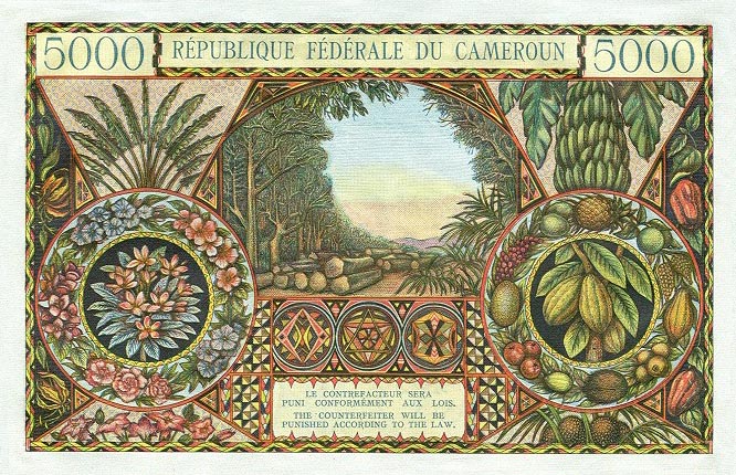Back of Cameroon p13a: 5000 Francs from 1962