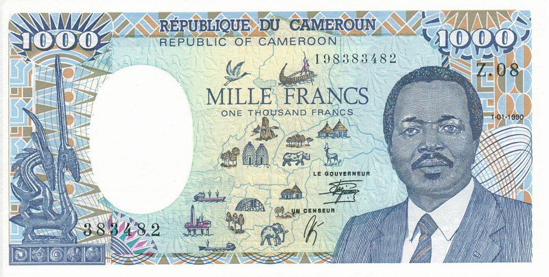 Front of Cameroon p26b: 1000 Francs from 1990