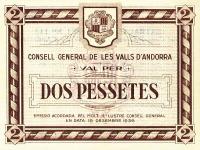 p7 from Andorra: 2 Pessetes from 1936