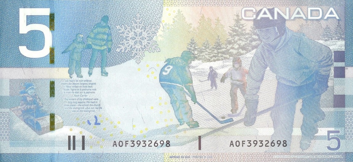 Back of Canada p101Aa: 5 Dollars from 2006