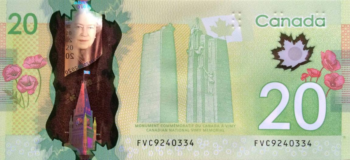 Back of Canada p108a: 20 Dollars from 2012