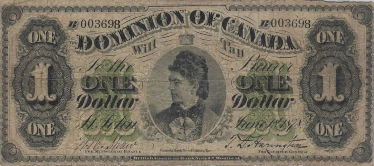 Front of Canada p17d: 1 Dollar from 1878
