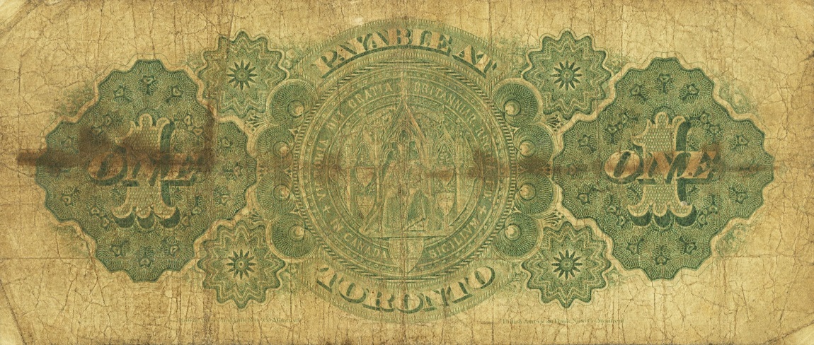Back of Canada p18b: 1 Dollar from 1878