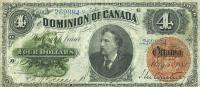 p20 from Canada: 4 Dollars from 1882