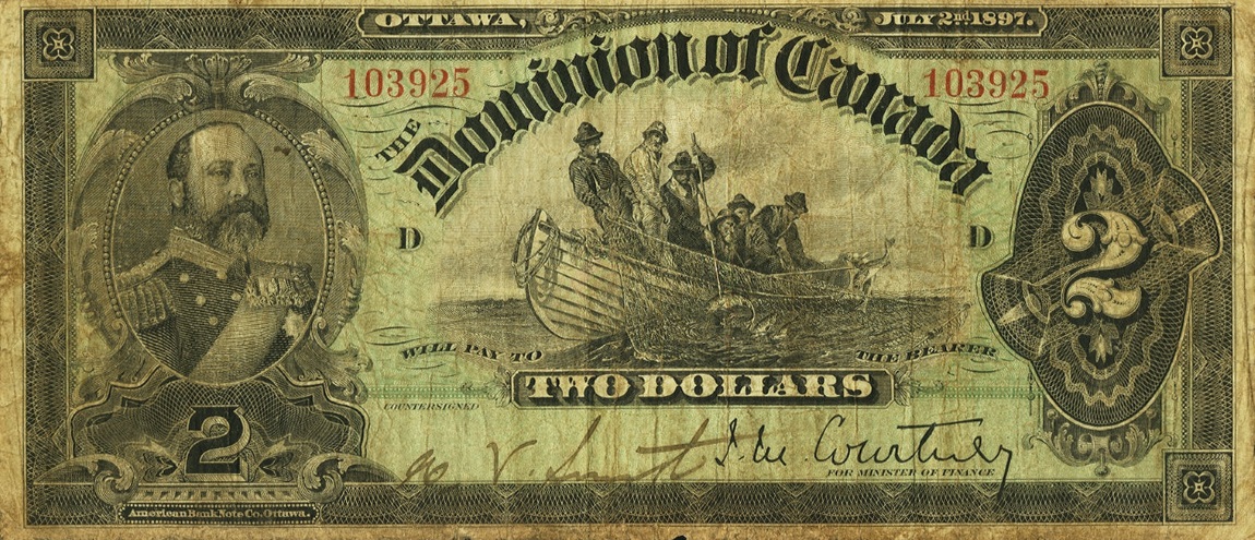 Front of Canada p24B: 2 Dollars from 1897