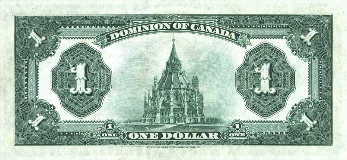 Back of Canada p33h: 1 Dollar from 1923