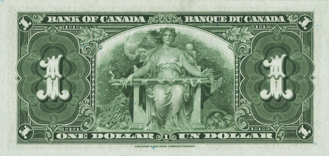 Back of Canada p58a: 1 Dollar from 1937